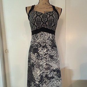 Grey/Black/White Sporty Tank Dress with shelf bra.  Size M.
